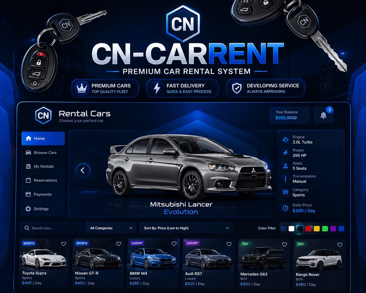 CN Car Rent — aperçu