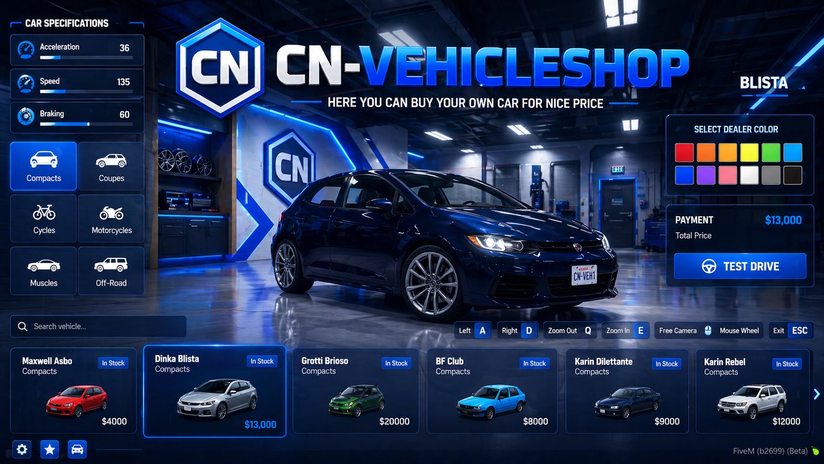 CN Vehicle Shop — aperçu